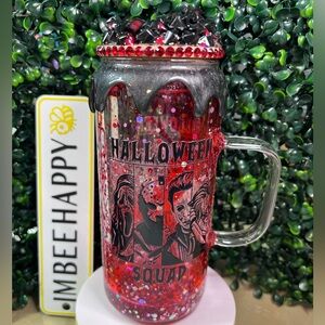 Halloween Squad Red Glitter Lava Snowglobe Tumbler